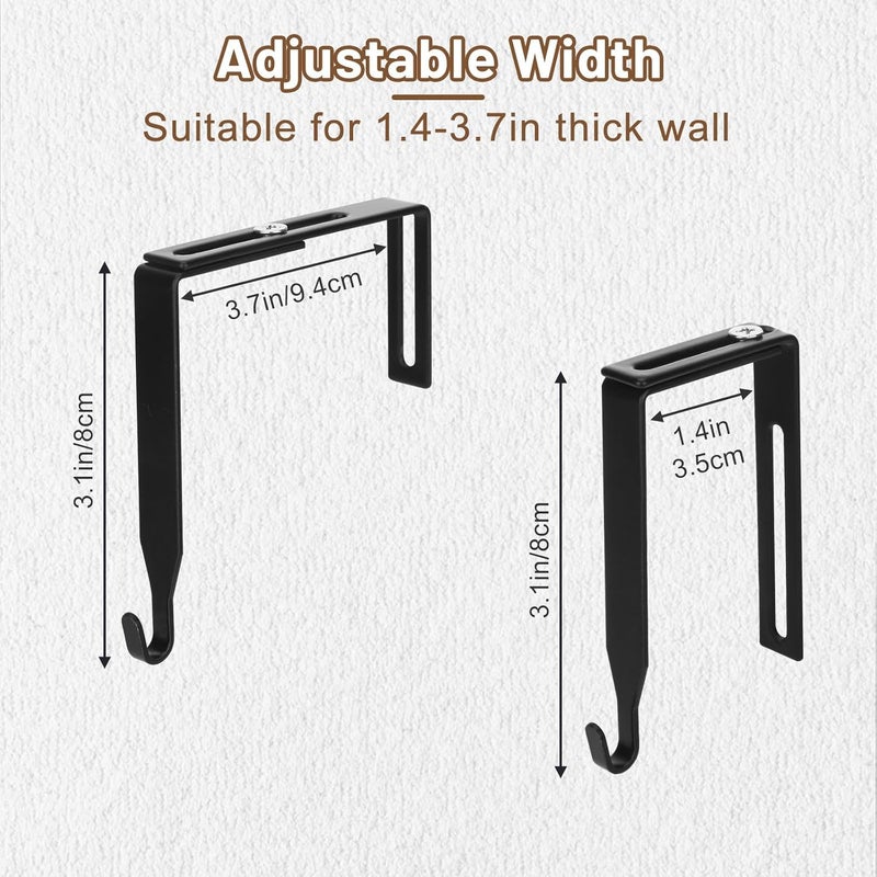 Hoohnnaa 6Pcs Adjustable Cubicle Hooks, Over the Door Hooks, Office Cubicle Accessories, Metal Desk Hook for Bag, Over the Door Mirror Hooks, Cubicle Coat Hook, Door Mirror Hanger, Cubical Accessories for Work - Image 2